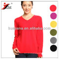 Mulheres de design básico 100% cashmere sweater v neck